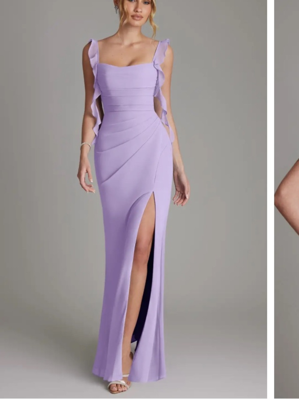 Azazie Jessamine Lilac bridesmaid dress
